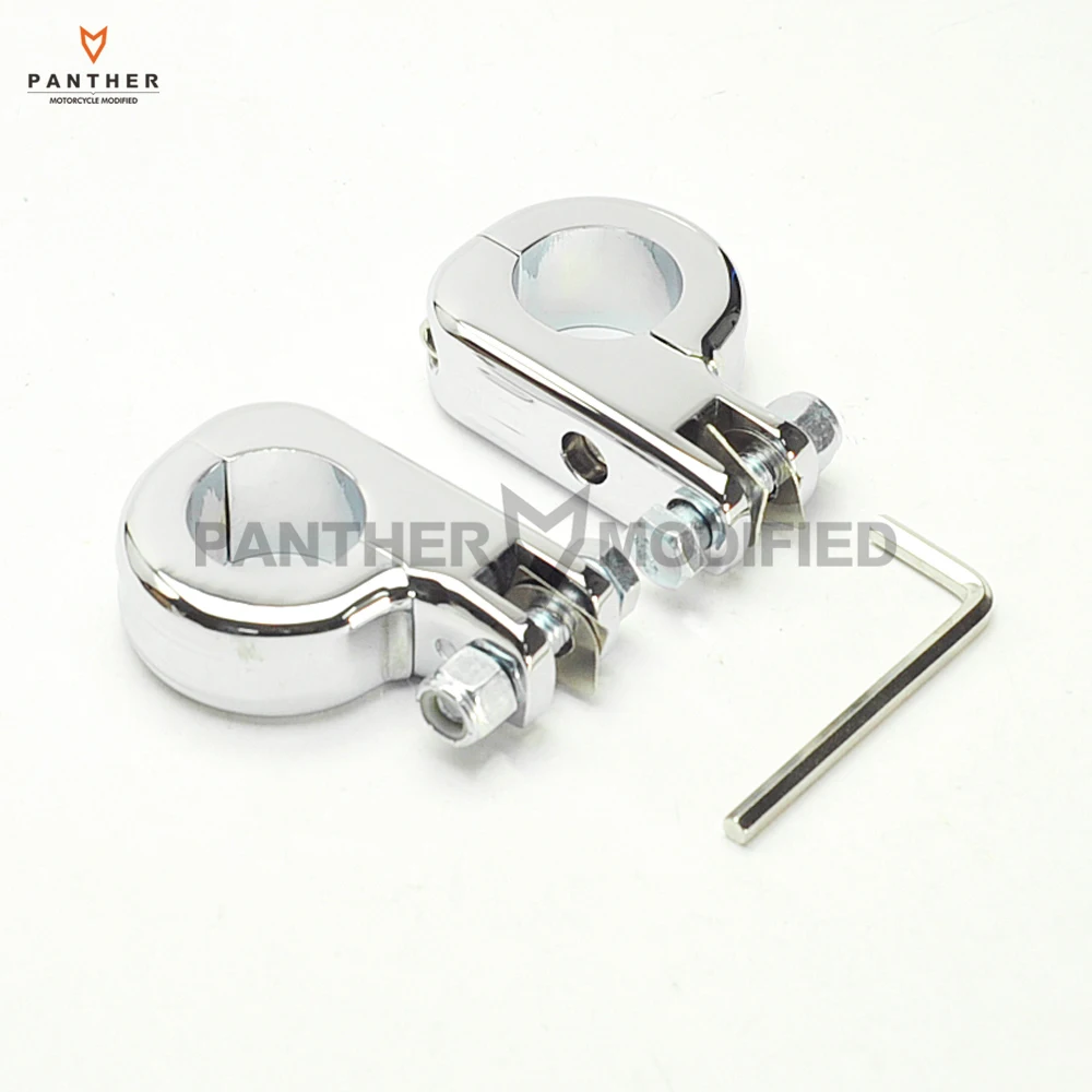 Хромированный мотоциклетный чехол для ног Moto Foot Peg P-Clamp монтажный комплект для Harley защита двигателя 1 1/" 32 мм шоссейный бар