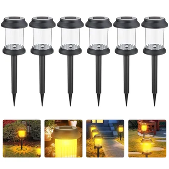 

6pcs Outdoor Lawn Light Decorative Ground Plug Lamp Solar Grid Stake Lights