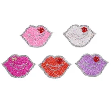 DIY поцелуй патч губы наклейка s одежда Железная на ткани аппликация вышивка Стразы термо-стикер пользовательские патчи термопатчи