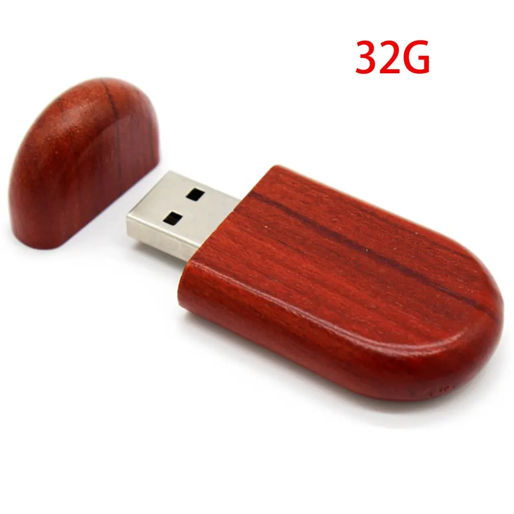 

USB Flash Drive Red Wood Computer External Storage Device Universal USB2.0 Memory Stick Lightweight