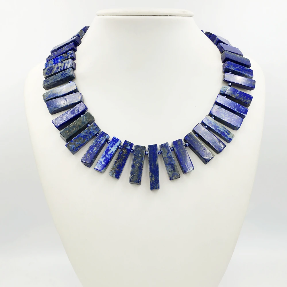 

LiiJi Unique Lapis Lazuli/Charoite/Morganite/Chrysoprase/Hemimorphite Chip shape Big Necklace 45cm/18'' Nice Gift for Women