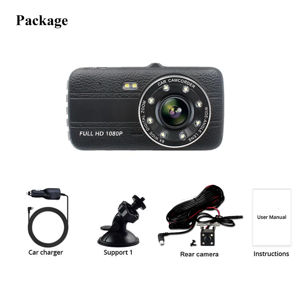 видеорегистратор Full HD 1080P 170 градусов камера для машины DVR видеокамера вождения