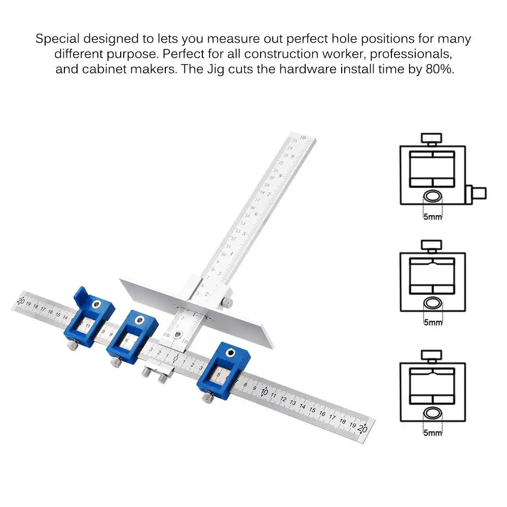 Drill Guide Sleeve Cabinet Hardware Jig Drawer Pull Wood Drilling Dowelling Hole Jig Furniture Punching Tool True Position Tools