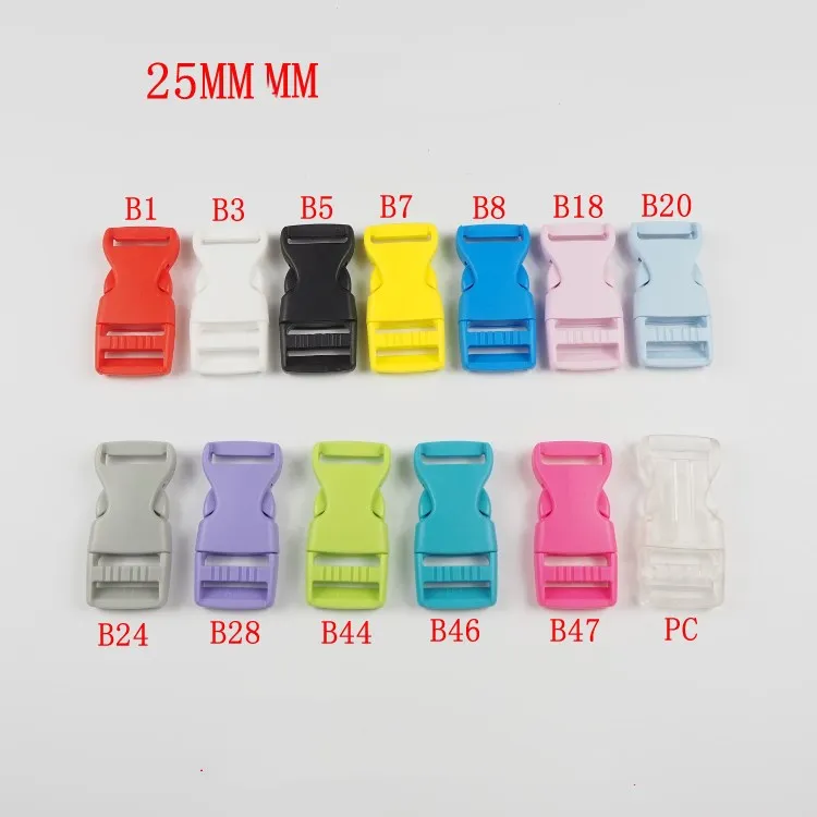 

100pcs/bag KAM Black Concealed Plastic Buckle Plastic Clip Craft Webbing school bag luggage buckle Paracord Bag Strap 20mm 25mm