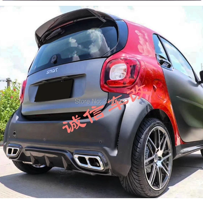  For Merced-Benz Smart Fortwo Fourfour 453 Spoiler 2015-2018 Carbon Fiber Rear Roof Spoiler Wing Tru - 4000146082619