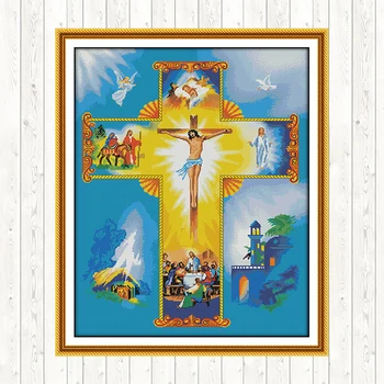 

Jesus Figure Painting Embroidery Fabric for Cross Stitch Counted 14ct 11ct Printed on Canvas DMC DIY Needlework Handmade Crafts
