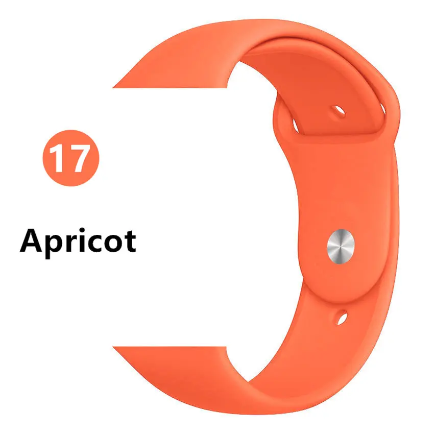 Apricot Ремешок для apple watch Band apple watch 5 4 band 44 мм 40 мм iwatch band 3 2 correa 42 мм 38 мм силиконовый браслет pulseira ремешок для часов - Цвет ремешка: Apricot