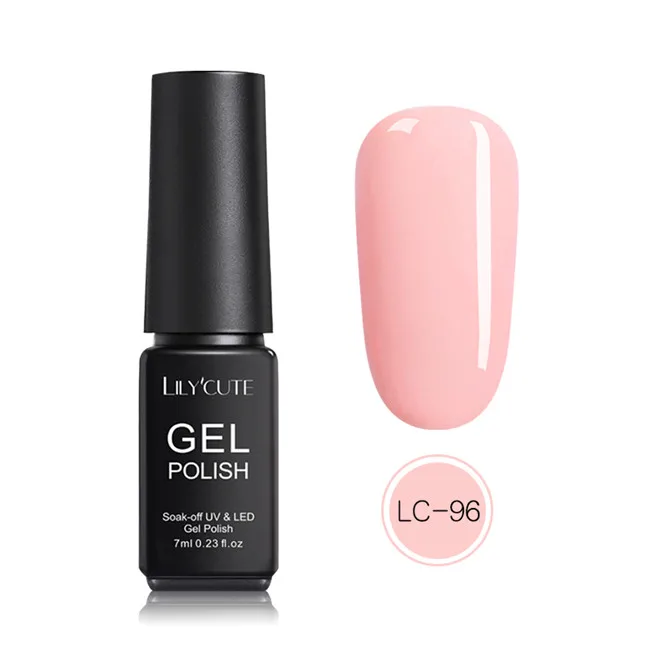 LC-96 LILYCUTE, 7 мл, Гель-лак для ногтей, розовый, красный цвет, УФ-гель, замачиваемый, УФ светодиодный гель, Полупостоянный УФ-лак для ногтей - Цвет: LC-96