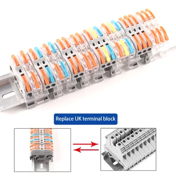 

Din Rail Electric Cable Wire Connector PCT 222 223 Fast Universal Compact LED Light Lamp Conector Wiring Conductor Terminal