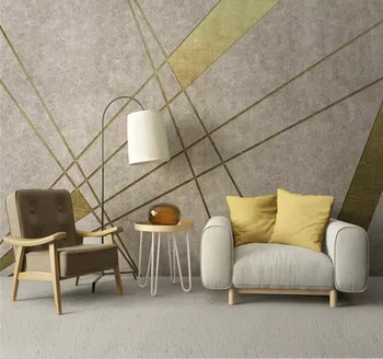 

Custom wallpaper Nordic minimalist geometric gold TV background wall decoration painting - high-grade waterproof material