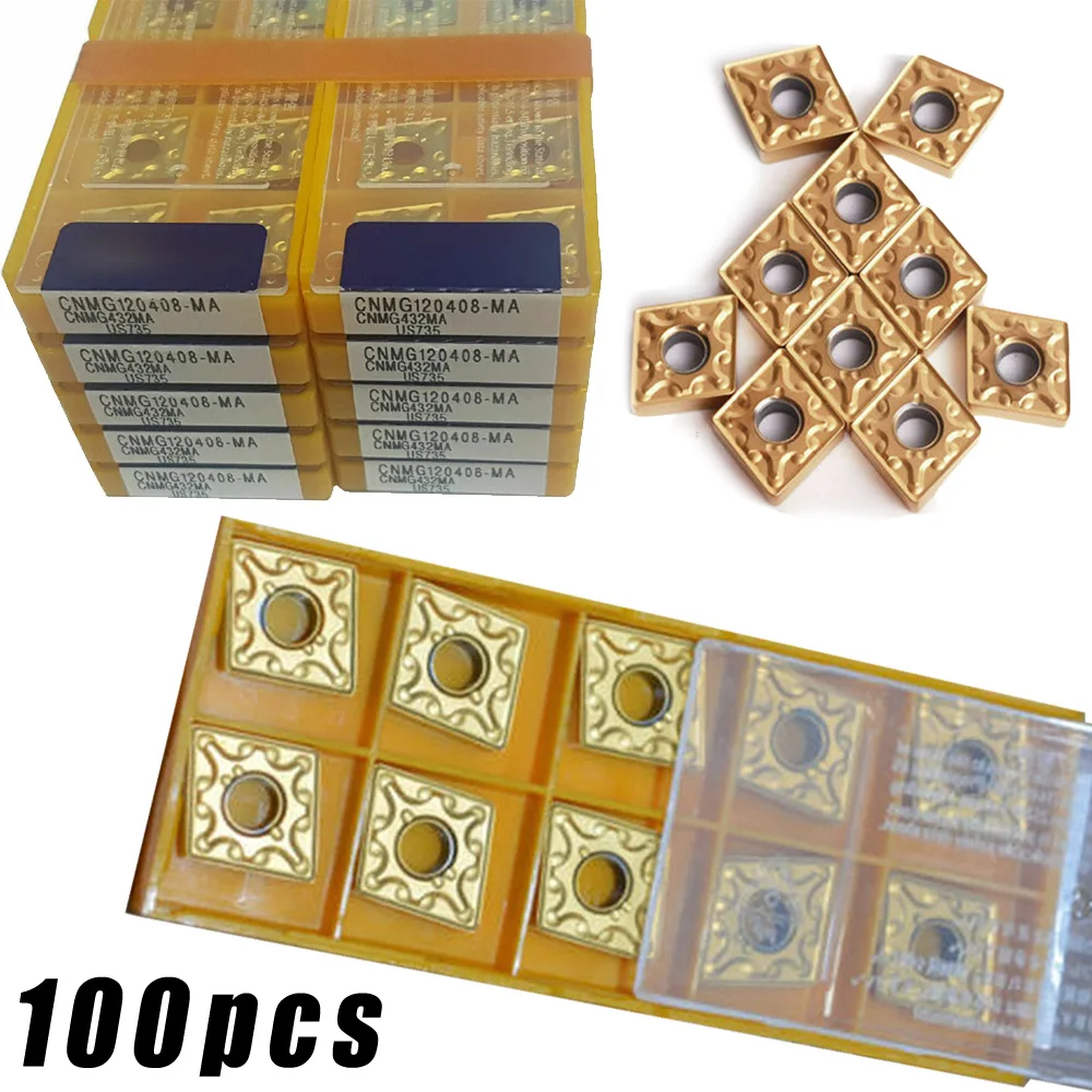 

Copper Carbide Inserts Aluminum Set Equipment 100Pcs CNMG120408-MA US735