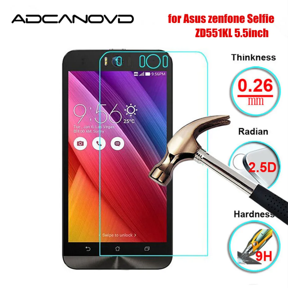 Защитное стекло 9H для Asus ZenFone Selfie ZD551KL Z00UD закаленное пленка zenfone ZD 551KL|Защитные