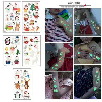 

Children Halloween luminous tattoo stickers Christmas snowman face funny face stickers arm stickers fluorescent waterproof