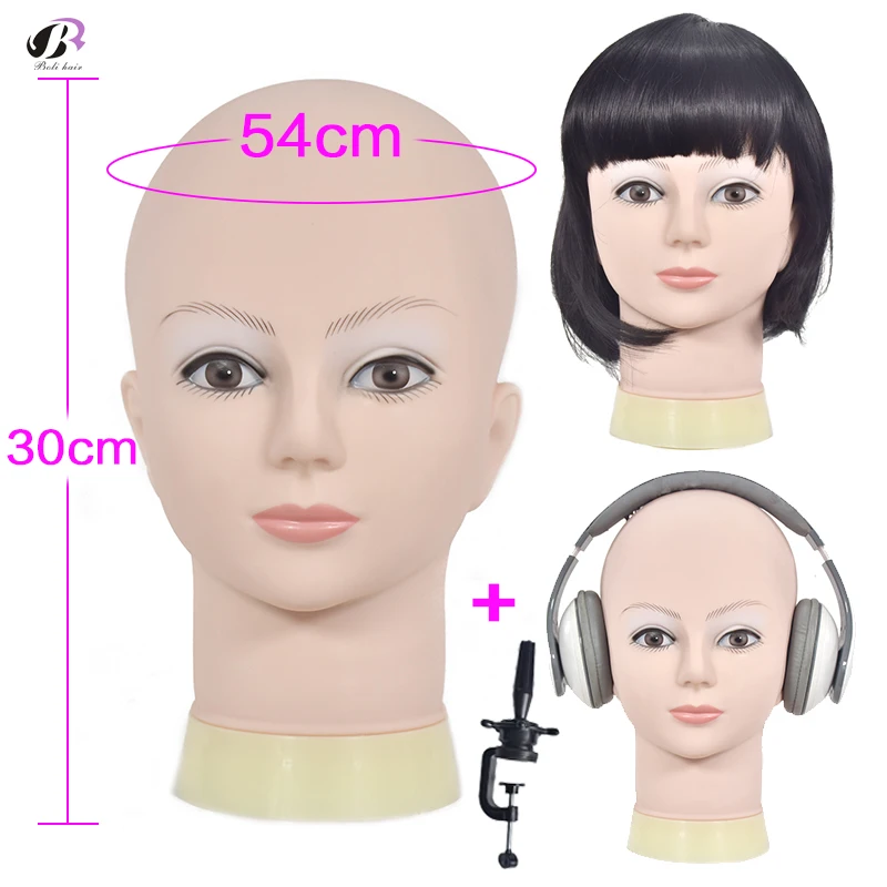 

Training Head Mannequin Soft PVC Female Wig Head Wigs Making and Hat Wig Scarf Headset Display Mannequin Doll Head