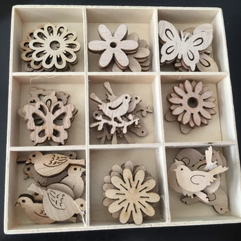 

50Pcs New Year Christmas Wood Decorations For Home Christmas Tree Snowman Santa Elk Wooden Hanging Pendants Navidad Decorations
