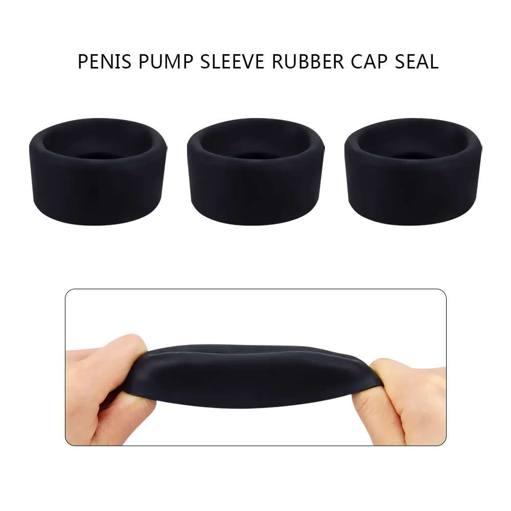 Penis Pump Vacuum Ring Silicone Penis Sleeve Extender Trainer Accessories Penis Erection Enlarger Adult Sex Toys for