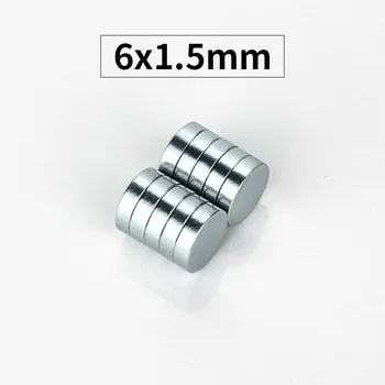 

RKZCT 50pcs/Lot 6 *1.5mm DIY Thin Strong Circular Disc Magnet Powerful Permanent NdFeB Magnetic For Art Craft Fridge Magnets