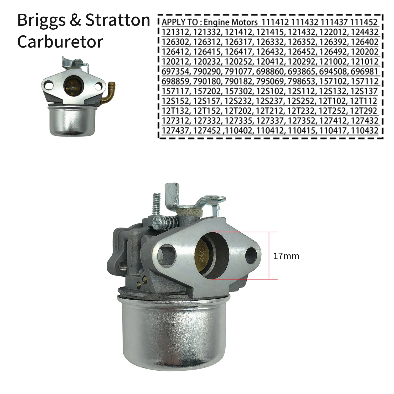 Карбюраторная газонокосилка, совместимый с Briggs& Stratton 790290 791077 698860 693865 694508