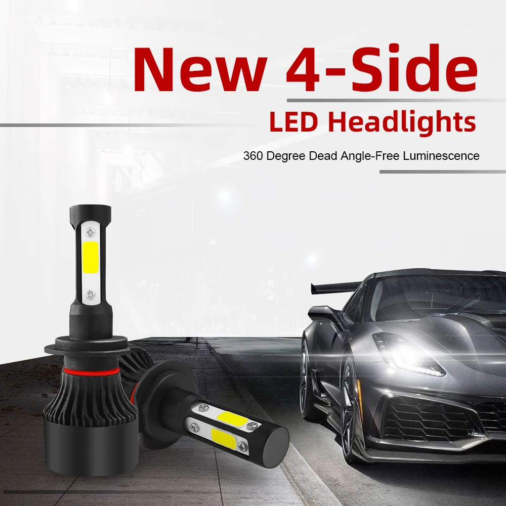 

2x H4 LED Car Headlight Bulbs H7 H8 H9 H11 9004 9005 9006 9007 9008 H13 LEDs HB2 HB3 HB4 Auto Lamp Lens Kit Accessories 60W