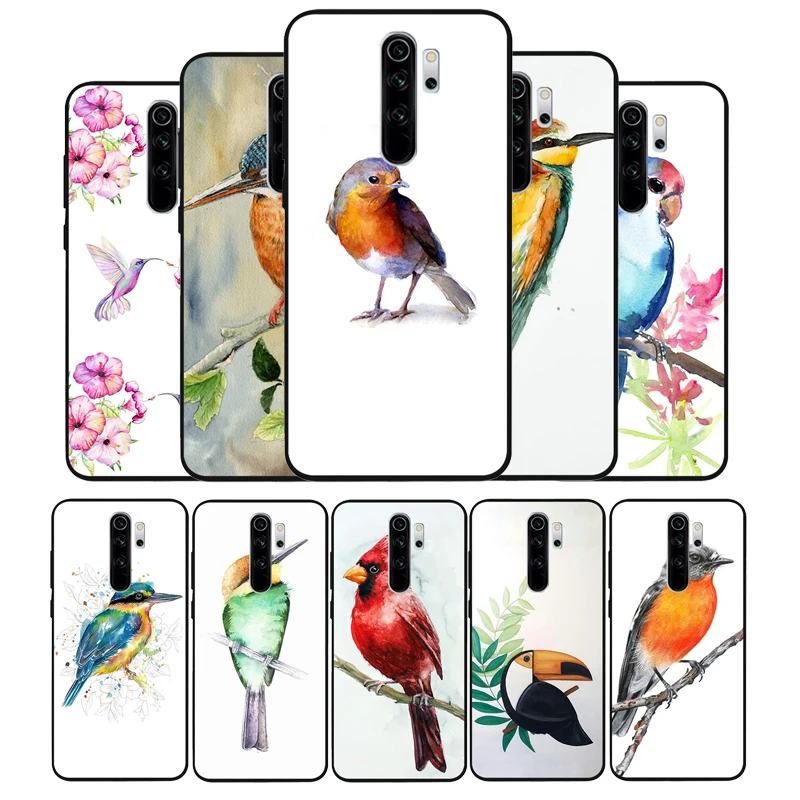 Watercolor Beautiful Bird Phone Case For Xiaomi Redmi note 9 8 7 6 5 4 Pro S for redmi 4A 4X Plus 5A 7A Cover | Мобильные телефоны