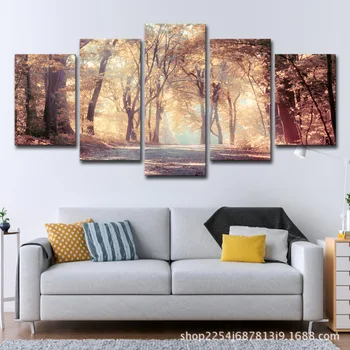 

Modern Simple Home Decoration HD Printing Painting Autumn Leaf Tree Landscape Mural 5PCS Posters and prints Wall decoration
