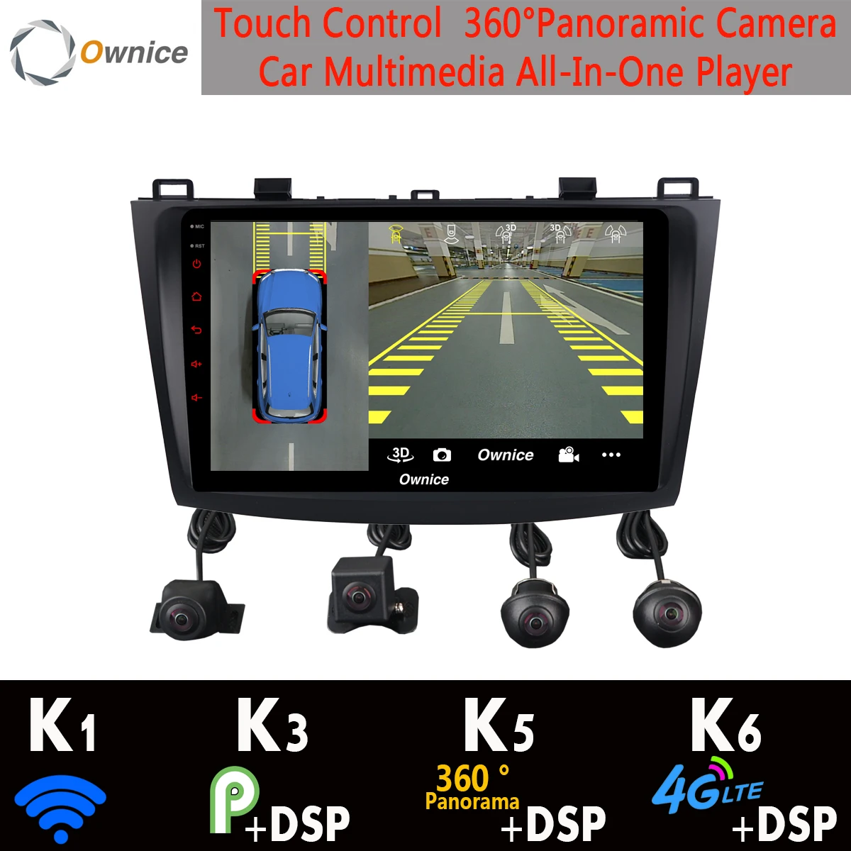 360 ° камера Android 9 0 4G + 64G GPS радио CarPlay SPDIF DSP Автомобильный мультимедийный плеер для