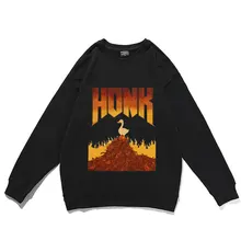 Untitled Goose Game Japanese Fun Goose Original Design Sweatshirt Honk Oversized Letter Logo Print Pullover Men Women Funny Tops