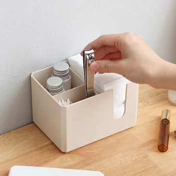 

New Mini Makeup Organizer Cosmetics Cotton Pads Storage Container Practical Cotton Swabs Cosmetics Organizer Storage Makeup Box