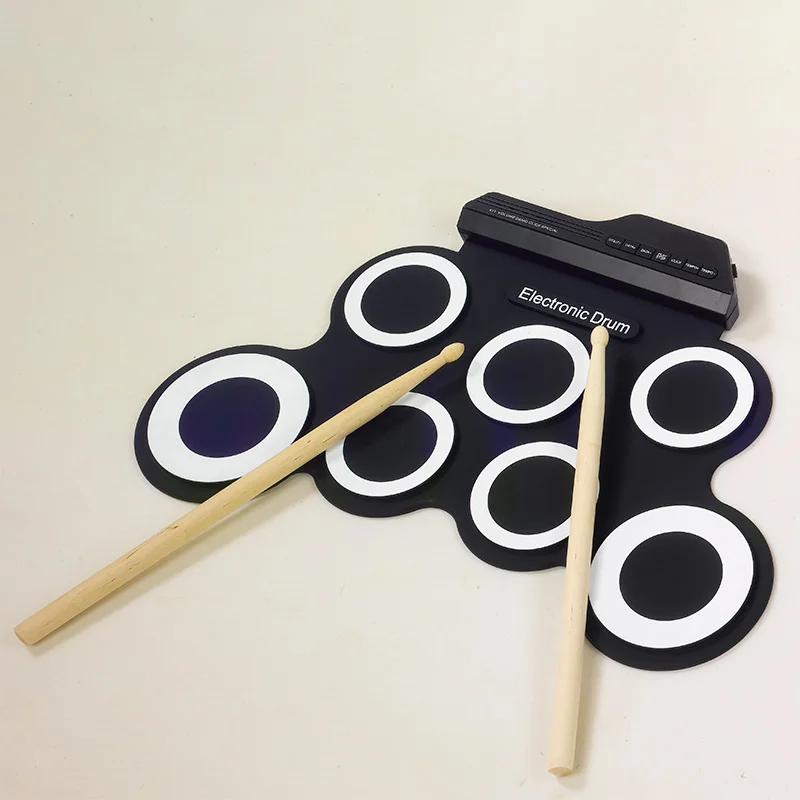 Electronic Drum Portable Silicon Roll Up USB Foldable Silicone W/Stick Gift
