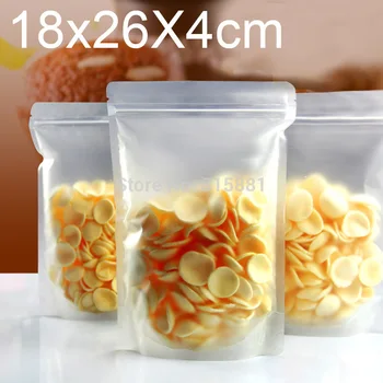 

Frosted Surface Clear Plastic zip lock packing bags stand up pouch 18x26x4cm 100pcs/lot