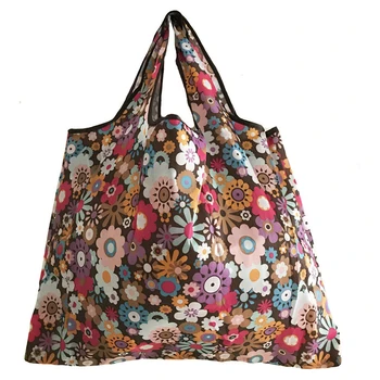 

Foldable Lady Cloth Handbag Women Flower Printed Shopping Shoulder Bag Tote Summer Waterproof Bag Approx 58X68