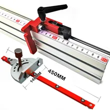 Aluminiowy kąt wskaźnik kątowy piłowanie montaż linijka narzędzie do drewna 400mm ogrodzenie aluminiowe ze skalą metryczną do piły stołowej Router