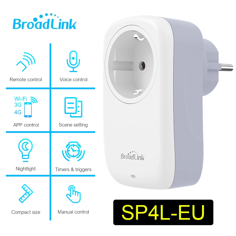 Original Broadlink Sp4l Eu Smart Socket Wifi Power Plug Timer Plug Work