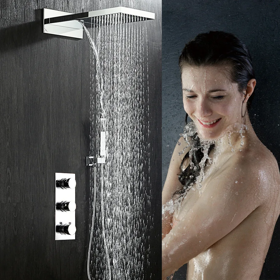 

Multi-functional Concealed Shower Wall-in Constant Temperature Shower Set Raindance Cold Waterfall Outlet Tap Large Shower