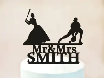 

Baseball Wedding Cake Topper Mr. and Mrs. Baseball Cake Topper Baseballs Couples Baseball Theme Wedding
