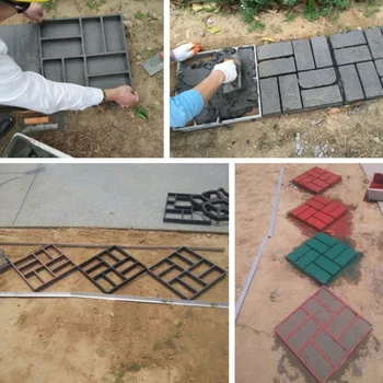 

Concrete Path Making Mold Reusable Concrete Cement Stone Design Paver Walk Mould DIY Reusable Concrete Brick Mold 3 Styles