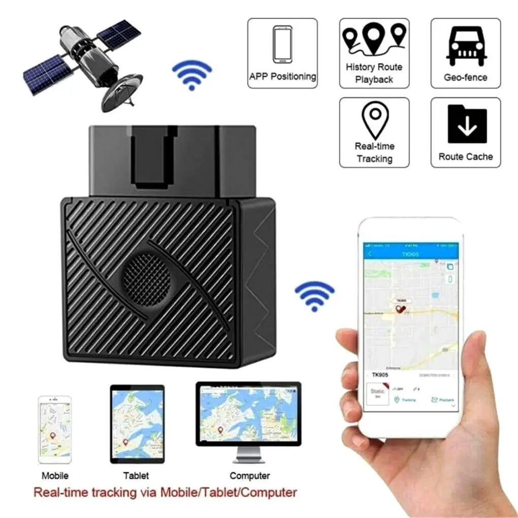 Автомобильный GPS Трекер OBD II 16 контактный Plug Play с приложением для IOS и