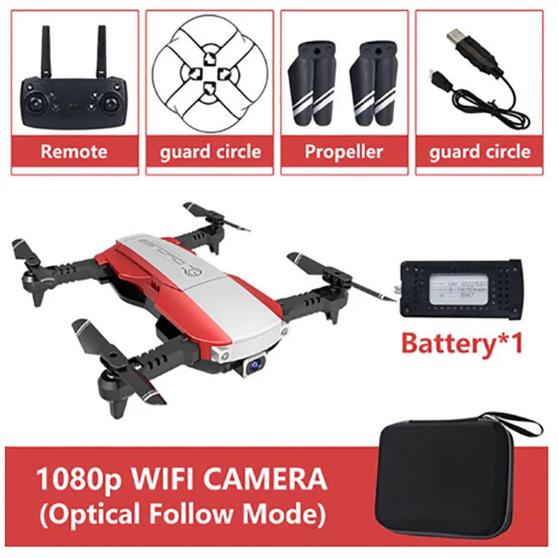 Дрон 4K 1080 в реальном времени wifi передача HD камера оптический поток Hover Rc вертолет rc Квадрокоптер с камерой rc игрушки - Цвет: 1080p camera red