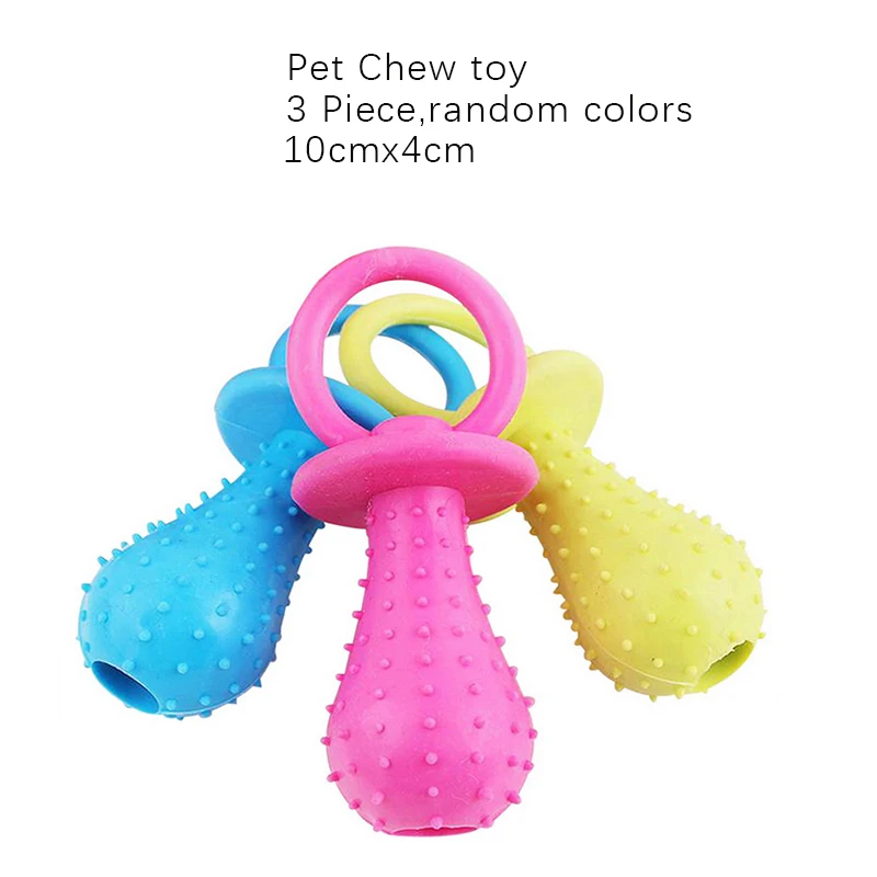 1PC Pet Dog Toys Cat Puppy Sound Polka Dot Squeaky Toy Rubber Dumbbell Chewing Funny Toy Accessories