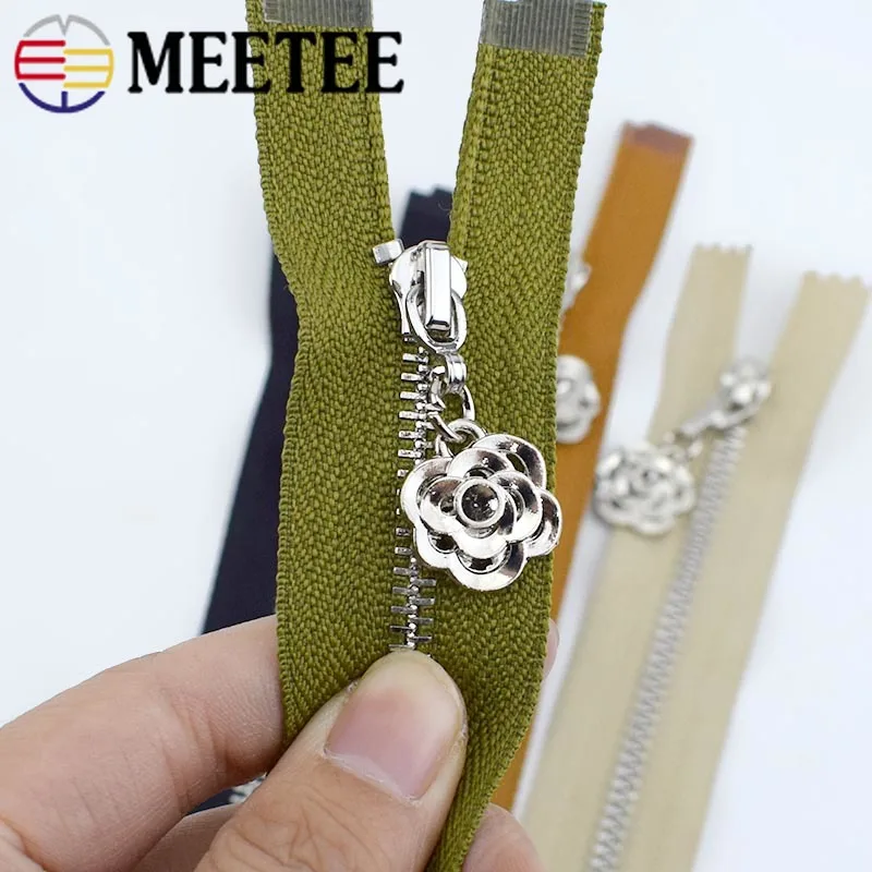 Металлическая молния Meetee 3 # 2/5 шт. 20/25/30/40/50/60/70 см автоматическая застежка для