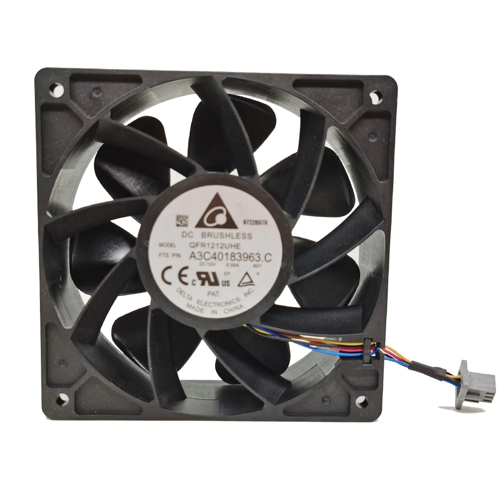 Для delta QFR1212UHE A3C40183963. C DC 12V 5.00A 12CM охлаждающий вентилятор 120x120x38mm Ant S7 S9 Shenma L3