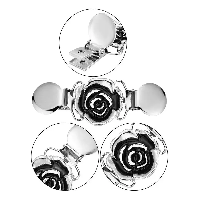 TOP!-5 Pieces Sweater Shawl Clips Set Retro Cardigan Collar Clips Antique Flowers Dresses Shawl Clip For Women Girls, Style Set