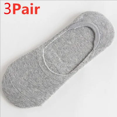Style 4 Gray 3 пара/лот, модные мужские носки-башмачки, Нескользящие силиконовые невидимые носки, тапочки, Харадзюку, мужские хлопковые носки, высокое качество - Цвет: Style 4 Gray