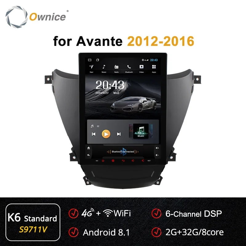 S9711 K6-Standard Owice Восьмиядерный Android 9,0 PX6 DSP 4G LTE SPDIF автомобильный dvd-плеер k3 k6 для HYUNDAI Avante 2012+ 4 Гб ram 64 Гб rom gps навигация - Цвет: S9711 K6-Standard