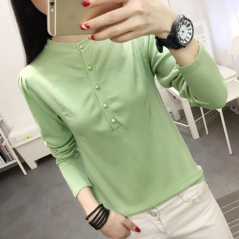 

12706 (3 rooms, 4 rows and 4 rows) New round collar, button pullover, knitting, body-building and bottom dress 30