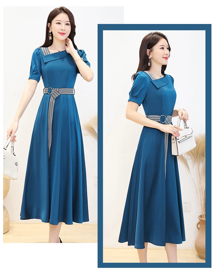 3XL בתוספת גודל משרד ליידי Midi שחור שמלות נשים Bodycon המפלגה מקסי Vestidos 2021 קיץ בציר סאטן אצטט מקרית שמלה קיצית