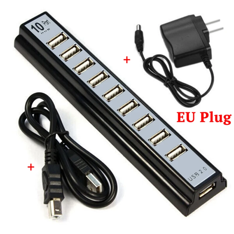Asunflower usb-хаб 10 портов USB 2,0 для MacBook хаб разделители USB для huawei P20 Pro USB Настольная ступица несколько аксессуаров ПК адаптер