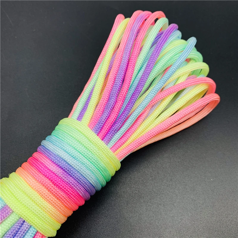 Nylon Rope 5yards 4mm Rainbow Colors 7 Strand Parachute Lanyard Climbing Camping Survival Paracord Bracelet