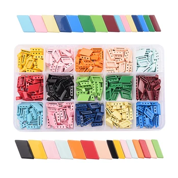 

300pcs/Box Rainbow Hematite Beads Honey Comb Metal Beads Bracelet Accessories for Diy Jewelry Making Kit Square Tile Beads Set