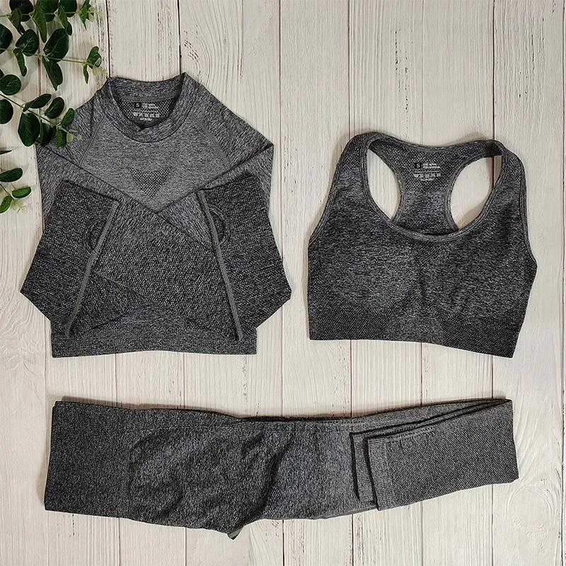 Ombre Sportswear Yoga Set Women Sports Clothing Fitness Suit Gym Seamless Set Workout Sport Outfit For Woman Athletic Wear